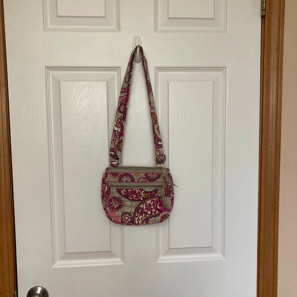 Vera Bradley Cross Body Pink Paisley Meets
Plaid Bag Purse - Picture 1 of 7